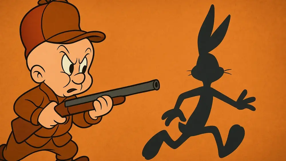 Elmer Fudd: O caçador que nunca captura o Pernalonga da Warner