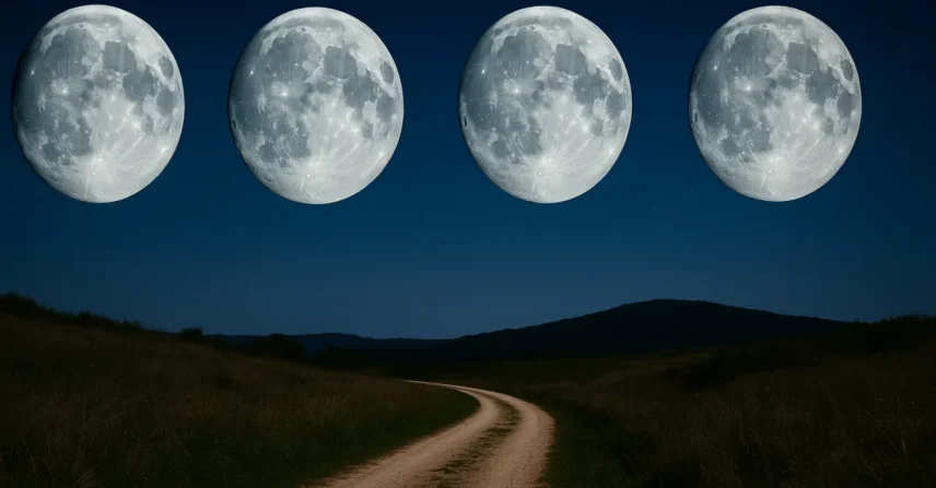Sonhar com 4 luas: presságios, ciclos espirituais e revelações