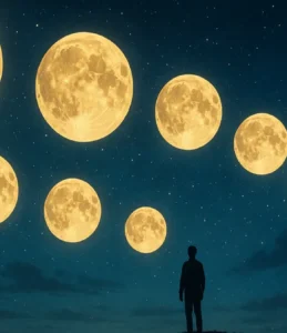Sonhar com 8 luas no céu: mensagens espirituais intensas