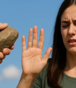 Sonhar jogando pedra em alguém: reação, defesa e tensão interna