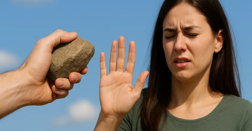 Sonhar jogando pedra em alguém: reação, defesa e tensão interna