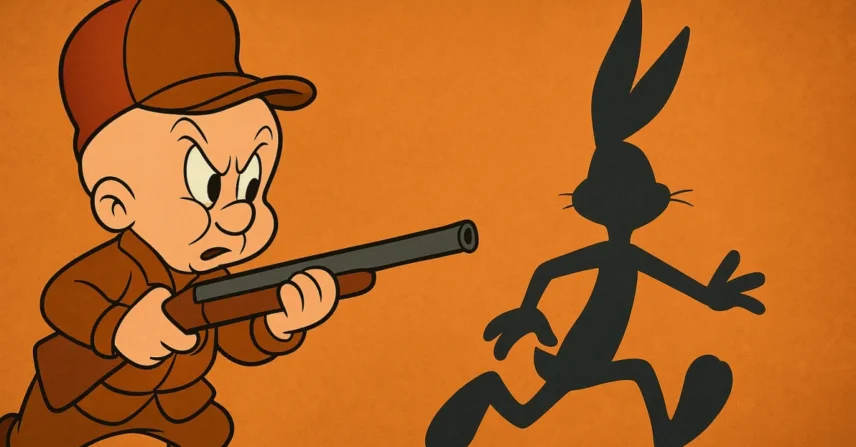Elmer Fudd: O caçador que nunca captura o Pernalonga da Warner