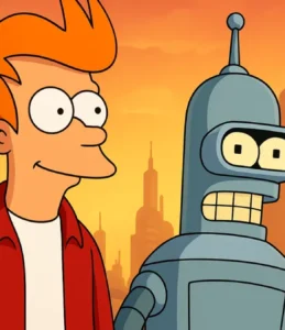 Futurama (1999): Fry e Bender em uma aventura no futuro!