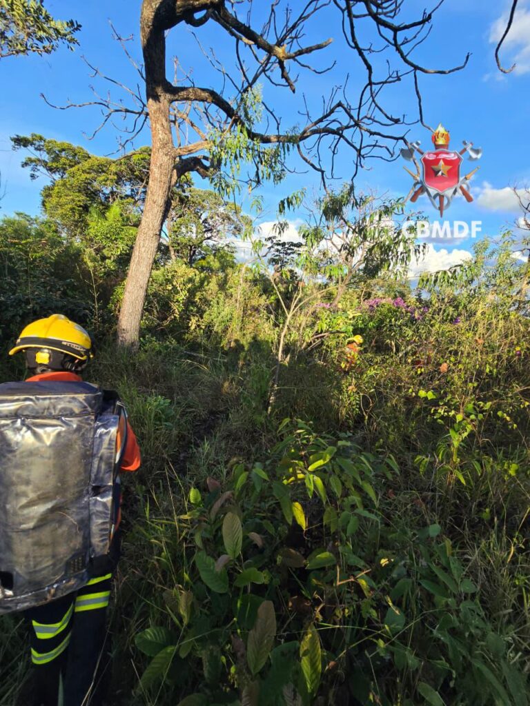 Bombeiros resgatam homem com dores nas pernas em área rural de Brazlândia